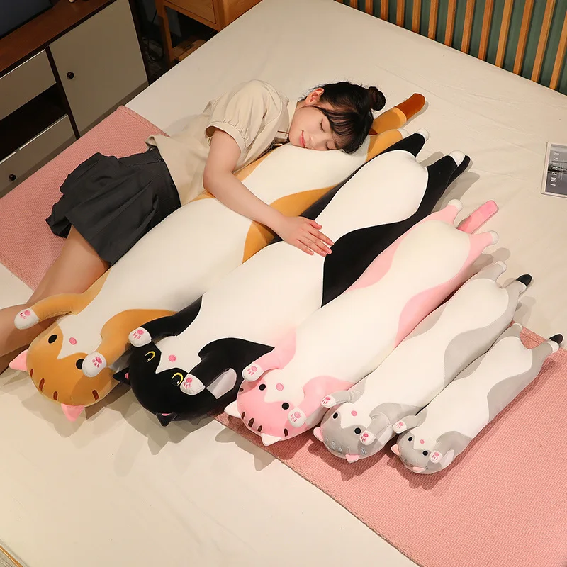 50/70/90/110/130cm Funny Joy Cute Soft Long Cat Plush Toys Pause Office Nap Pillow Bed Sleep Home Decor Doll for Kids Girl Gift - Imagen 22