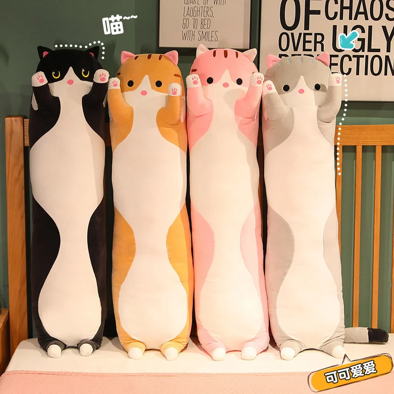 50/70/90/110/130cm Funny Joy Cute Soft Long Cat Plush Toys Pause Office Nap Pillow Bed Sleep Home Decor Doll for Kids Girl Gift - Imagen 2
