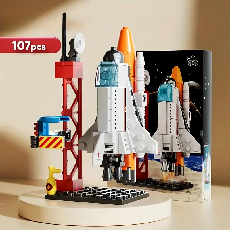 Space Rocket Building Blocks Set STEM Educational DIY Puzzle 3D Assembly Model Construction Toy for Kids Boys Girls School Gift