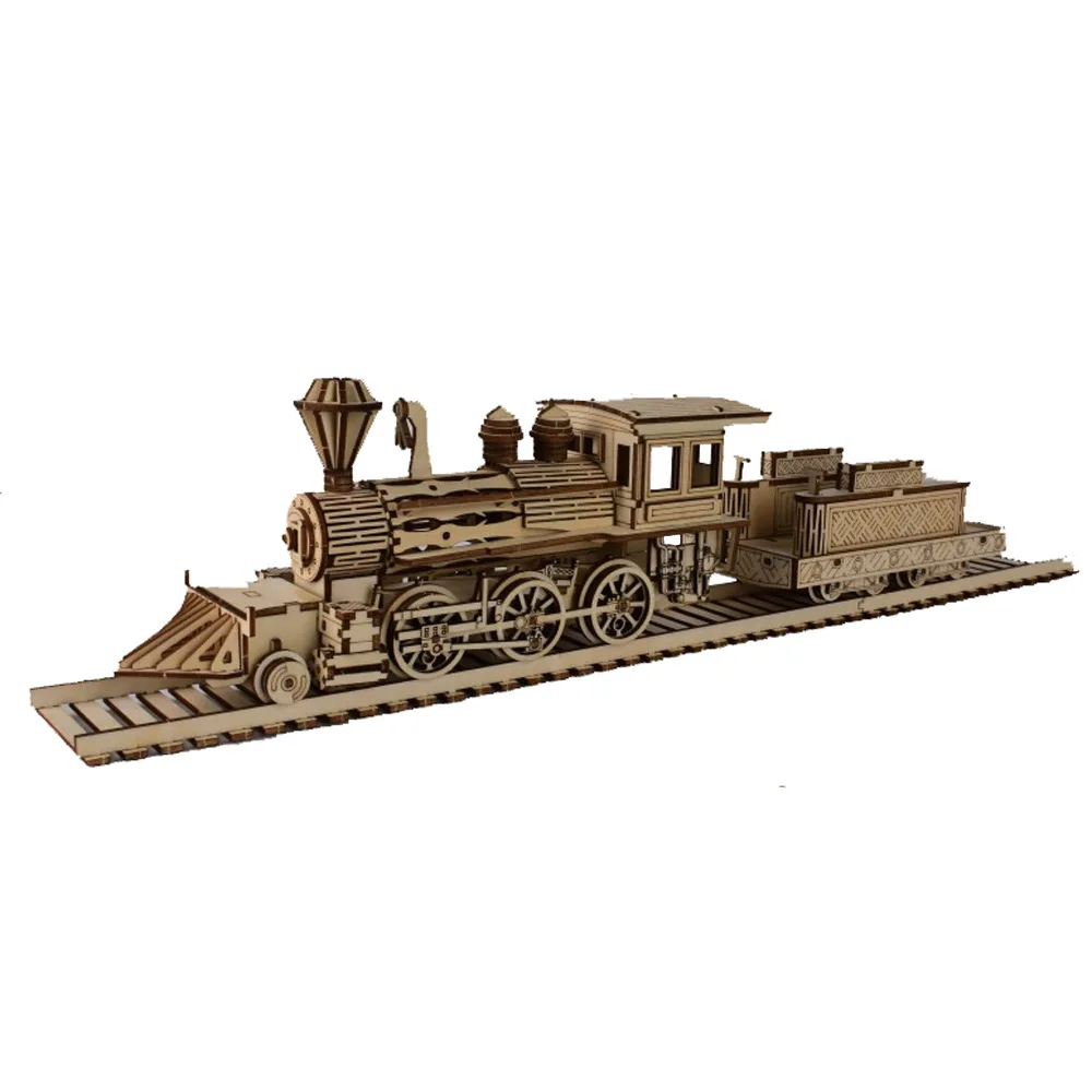 3D Wooden Puzzle Streetcar Sakura Journey Tram Station Retro Car Bus Model DIY Assembly Toys For Children Kids Desk Decoration - Imagen 9