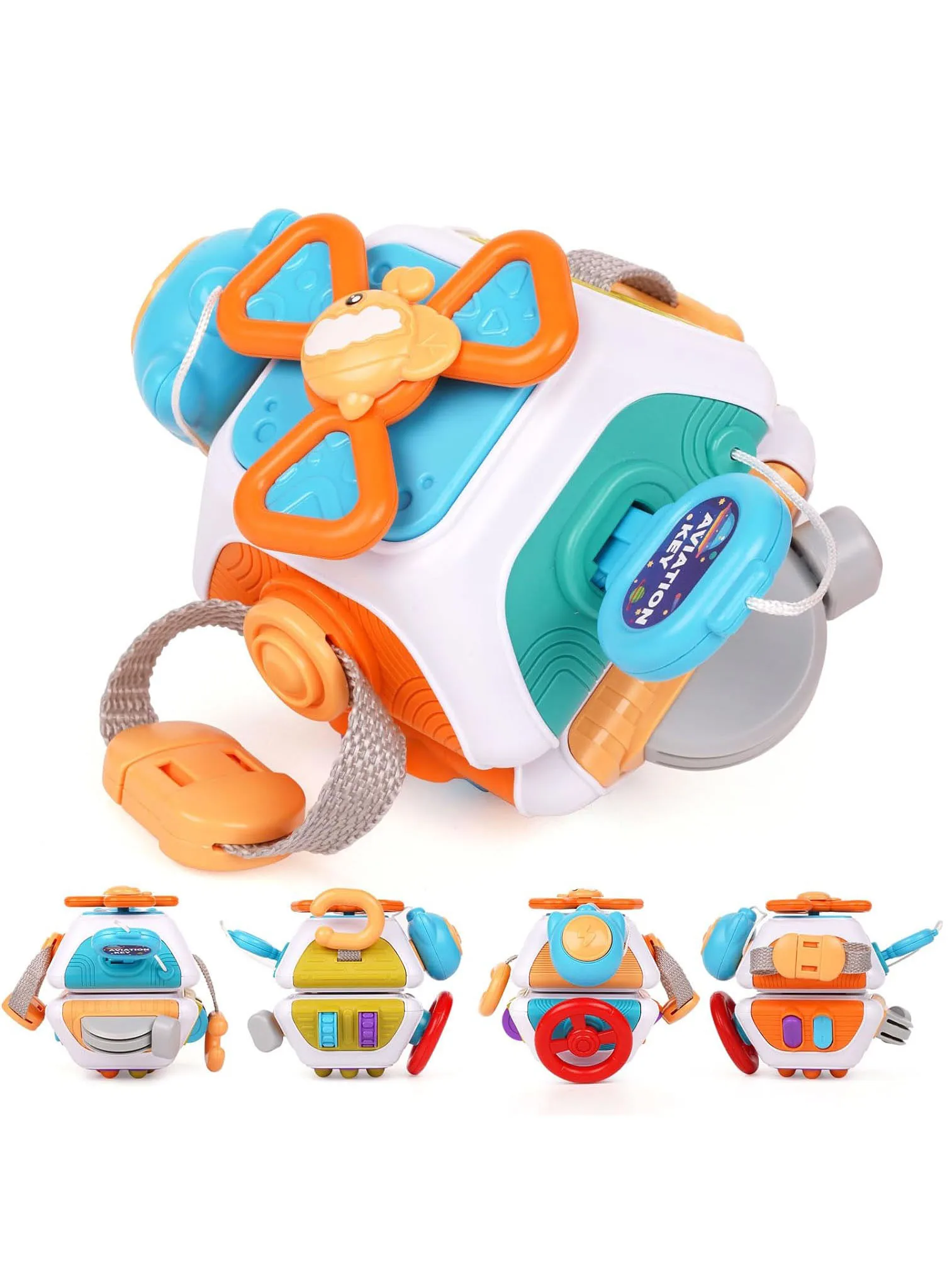 Baby Busy Board Cube Montessori Sensory Toys for Toddler Educational Learning Activities Travel Toy Lock Box Fine Motor Skill - Imagen 10