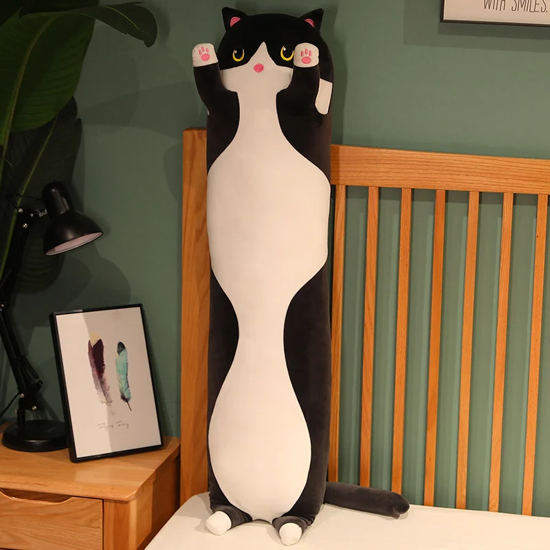 50/70/90/110/130cm Funny Joy Cute Soft Long Cat Plush Toys Pause Office Nap Pillow Bed Sleep Home Decor Doll for Kids Girl Gift - Imagen 9