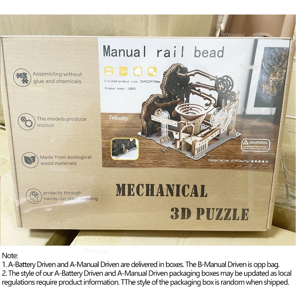 3D Wooden Puzzle Marble Run Set DIY Assemble Mechanical Model Building Kits STEAM Educational Toys for Adult Kids Birthday Gifts - Imagen 15