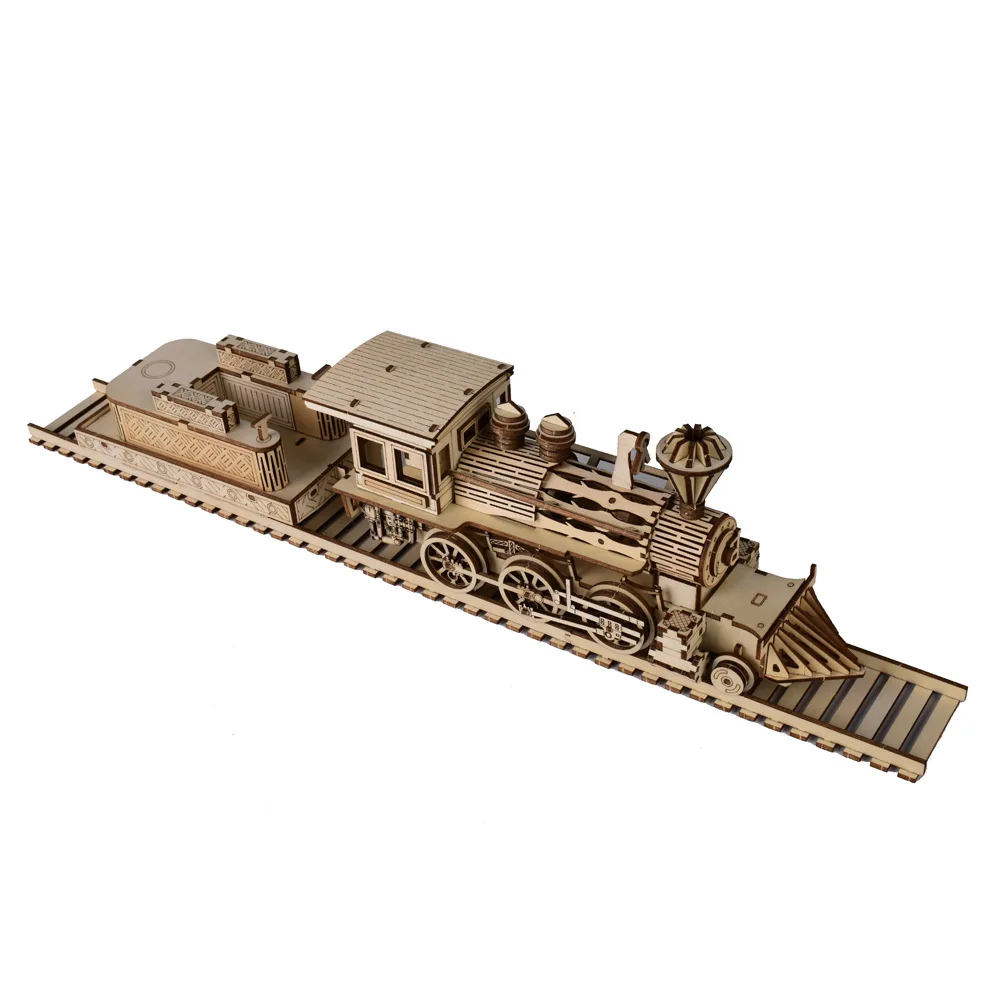3D Wooden Puzzle Streetcar Sakura Journey Tram Station Retro Car Bus Model DIY Assembly Toys For Children Kids Desk Decoration - Imagen 2