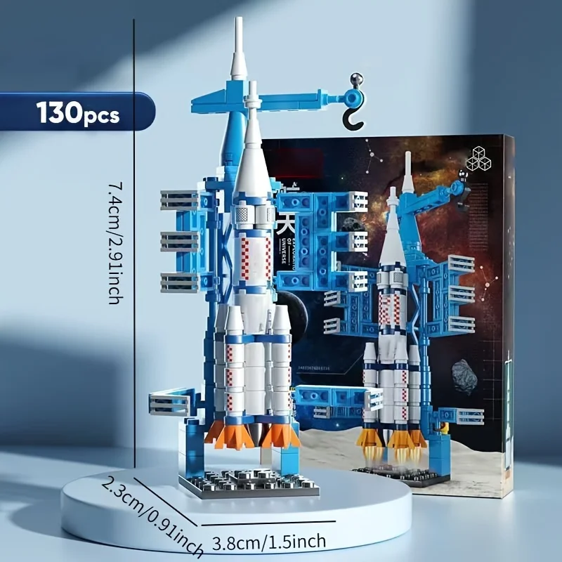 Space Rocket Building Blocks Set STEM Educational DIY Puzzle 3D Assembly Model Construction Toy for Kids Boys Girls School Gift - Imagen 2