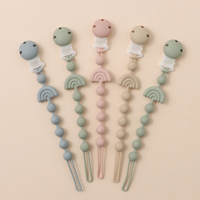 Baby Silicone Pacifier Chain Clip Dummy Nipples Holder Clips BPA Free Babies Teething Chain Toy Gifts For Cute Baby Accessories - Imagen 5
