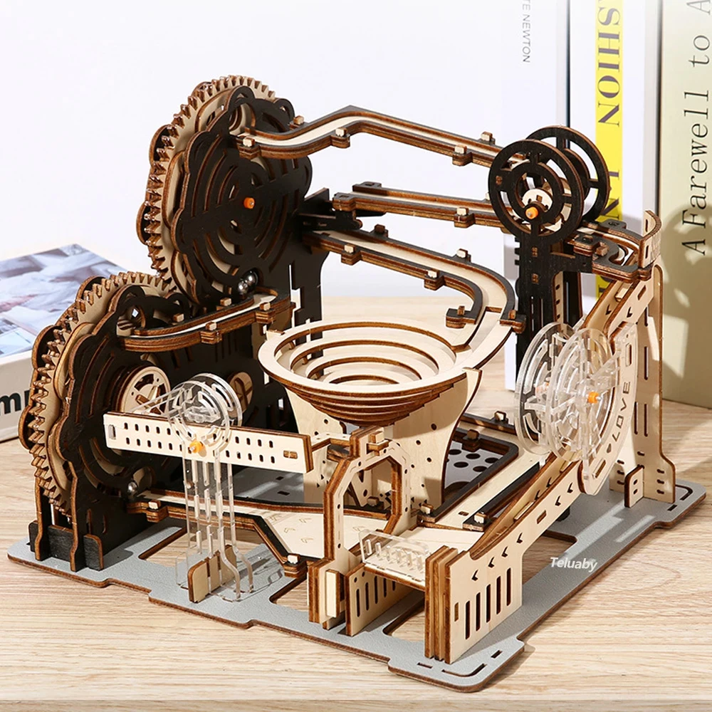 3D Wooden Puzzle Marble Run Set DIY Assemble Mechanical Model Building Kits STEAM Educational Toys for Adult Kids Birthday Gifts - Imagen 14