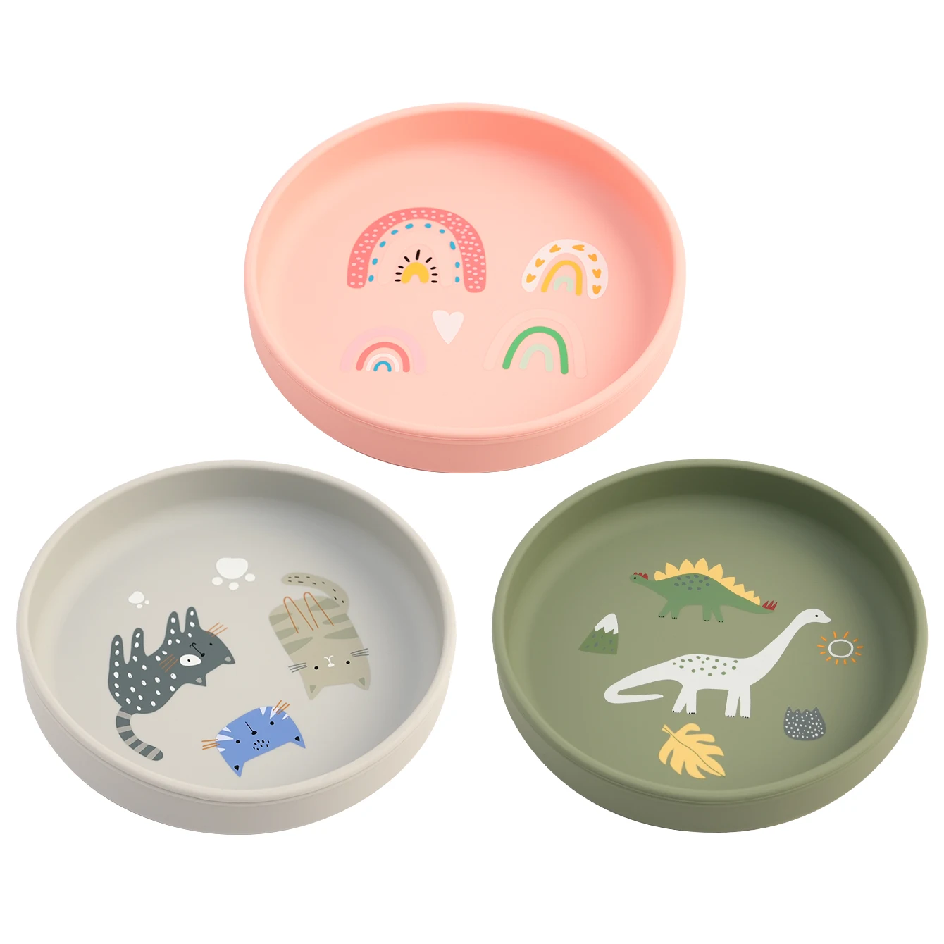 1PCS Dinosaur Silicone Baby Plate BPA Free Cartoon Food Tray For Toddlers Self Feeding Training 6M+ Easy Clean Tableware - Imagen 9