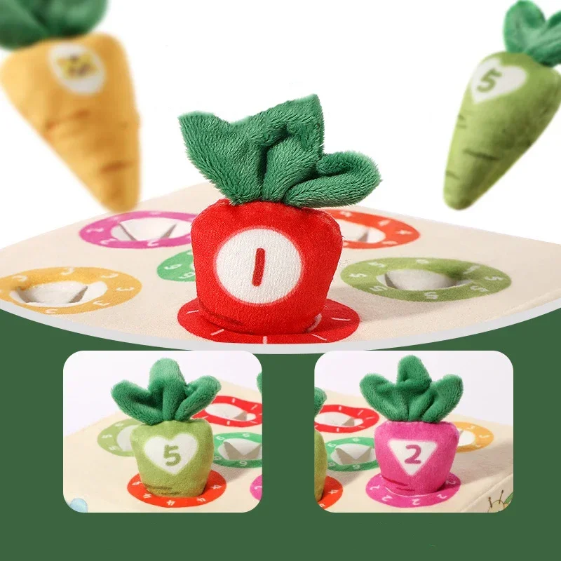 Baby Carrot Harvest Game Cotton Montessori Game Shape Color Classification Matching Puzzle Recognition 0-3 Baby Puzzle Toy - Imagen 16