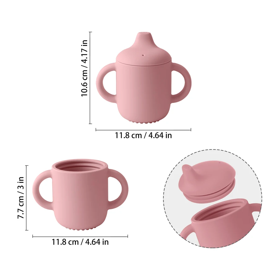 1PCS Baby Feeding Silicone Cups For Infants And Young Children Portable Learning Hand Shank Drinking Water Cups Baby Stuff - Imagen 4