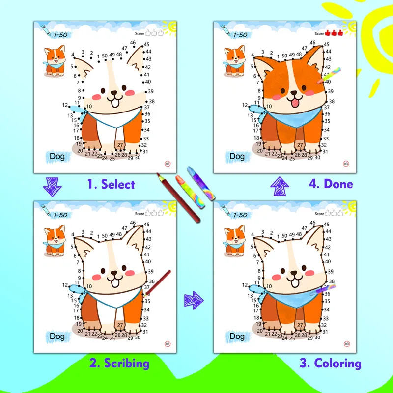 Line drawing, children's doodle books, learning numbers, early education to improve grades, fun drawing games, holiday gifts - Imagen 3