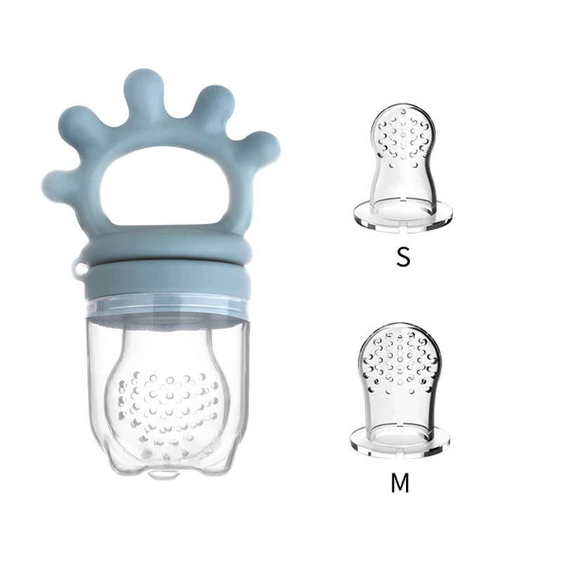 Baby Silicone Fruit Feeder with Cover Baby Mesh Bag Nipple Fresh Food Vegetable Supplement Soother Feeding Teething Pacifier Toy - Imagen 2