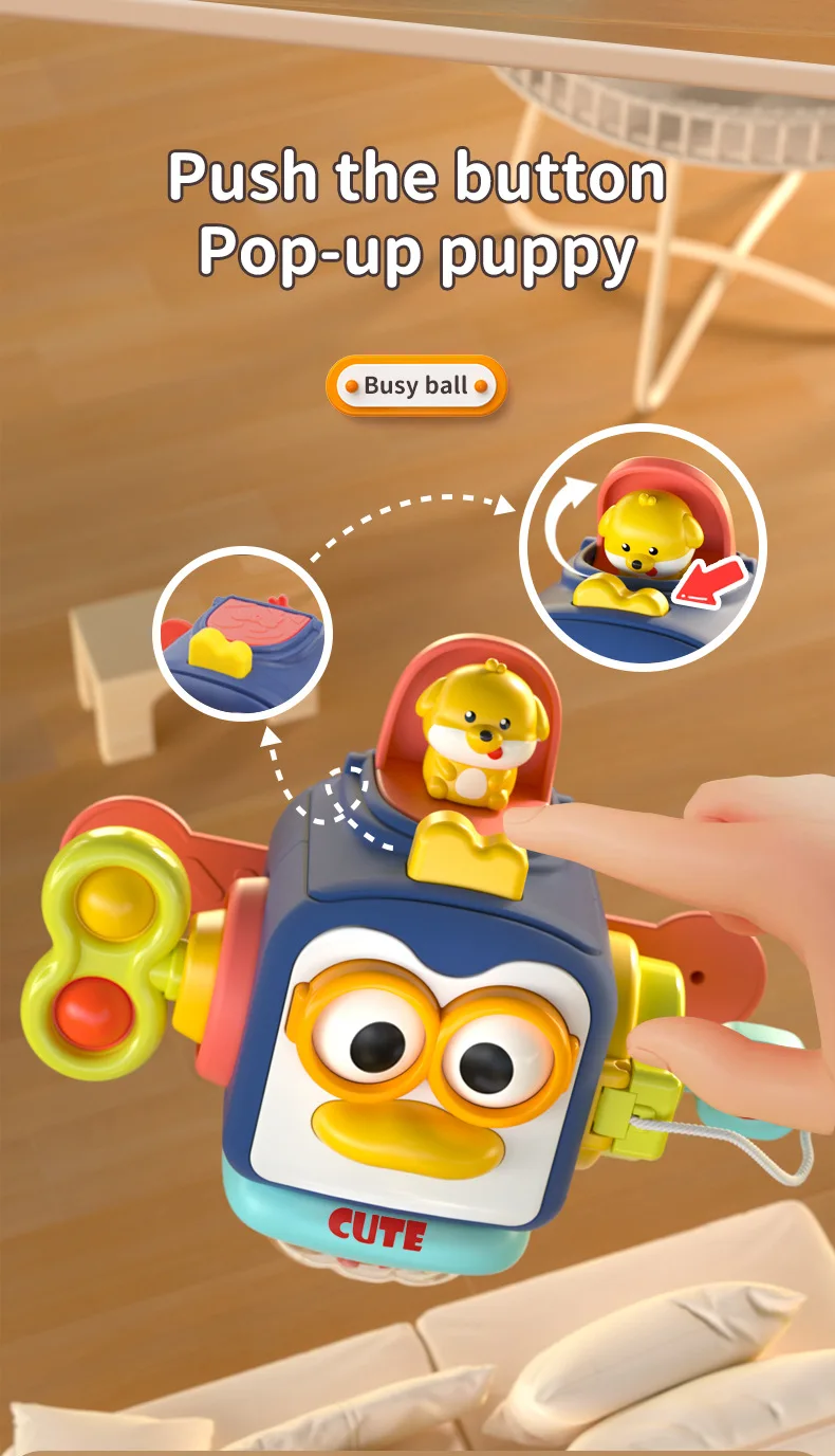 Baby Busy Board Cube Montessori Sensory Toys for Toddler Educational Learning Activities Travel Toy Lock Box Fine Motor Skill - Imagen 21