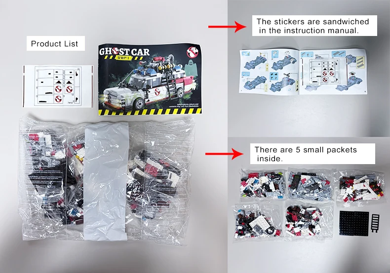 Mini Ghost Racing Car Building Blocks 562PCS MOC RetroAmbulance Bricks DIY Assembly Toy Adults Halloween Christmas Birthday Gift - Imagen 9