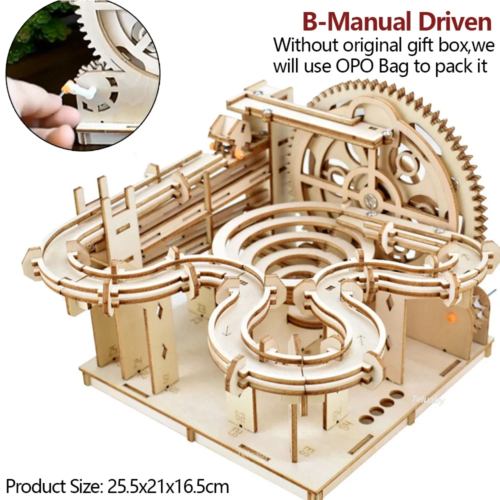 3D Wooden Puzzle Marble Run Set DIY Assemble Mechanical Model Building Kits STEAM Educational Toys for Adult Kids Birthday Gifts - Imagen 8
