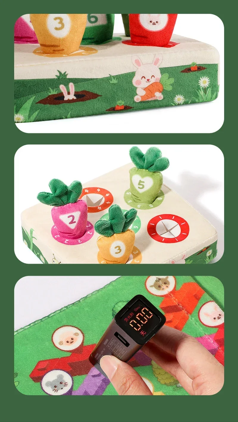 Baby Carrot Harvest Game Cotton Montessori Game Shape Color Classification Matching Puzzle Recognition 0-3 Baby Puzzle Toy - Imagen 17