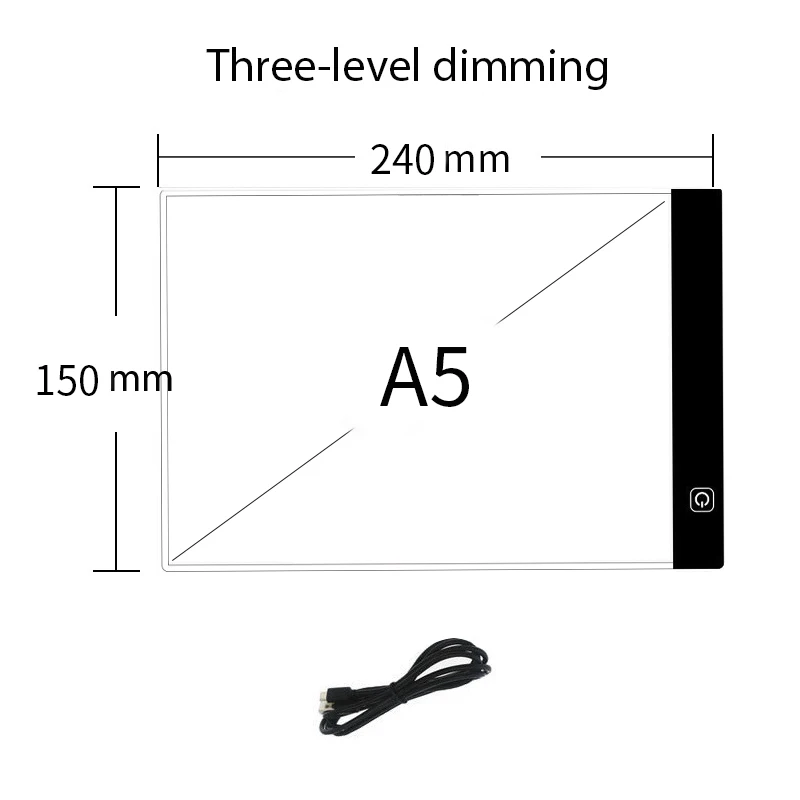 Led Drawing Copy Pad 3 Level Dimmable Board Table Animation Painting Educational Toys Gift Adjustable Light Notepad For Children - Imagen 7