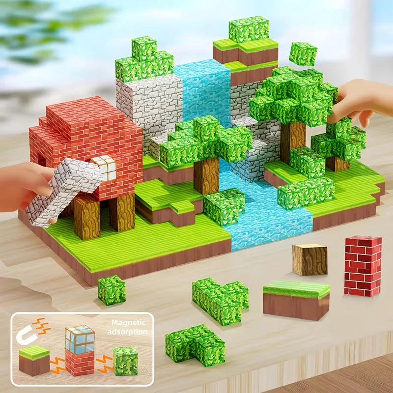 20-500PCS Random Magnetic Cubes, Kids STEM Building Blocks, Creative Stacking Toy, Gift for Boys Girls 3+ - Imagen 26