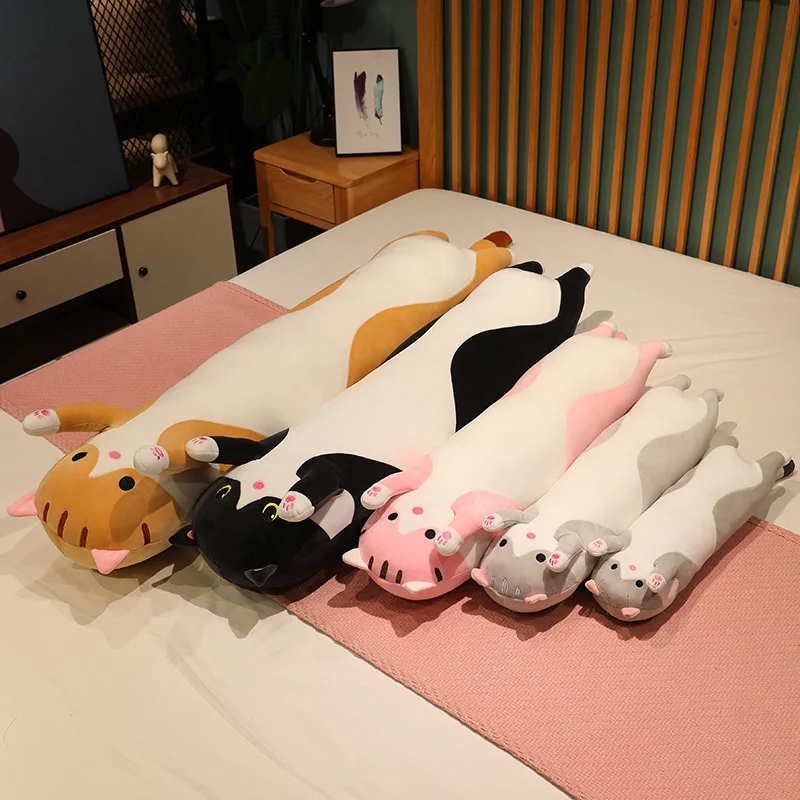 50/70/90/110/130cm Funny Joy Cute Soft Long Cat Plush Toys Pause Office Nap Pillow Bed Sleep Home Decor Doll for Kids Girl Gift - Imagen 6