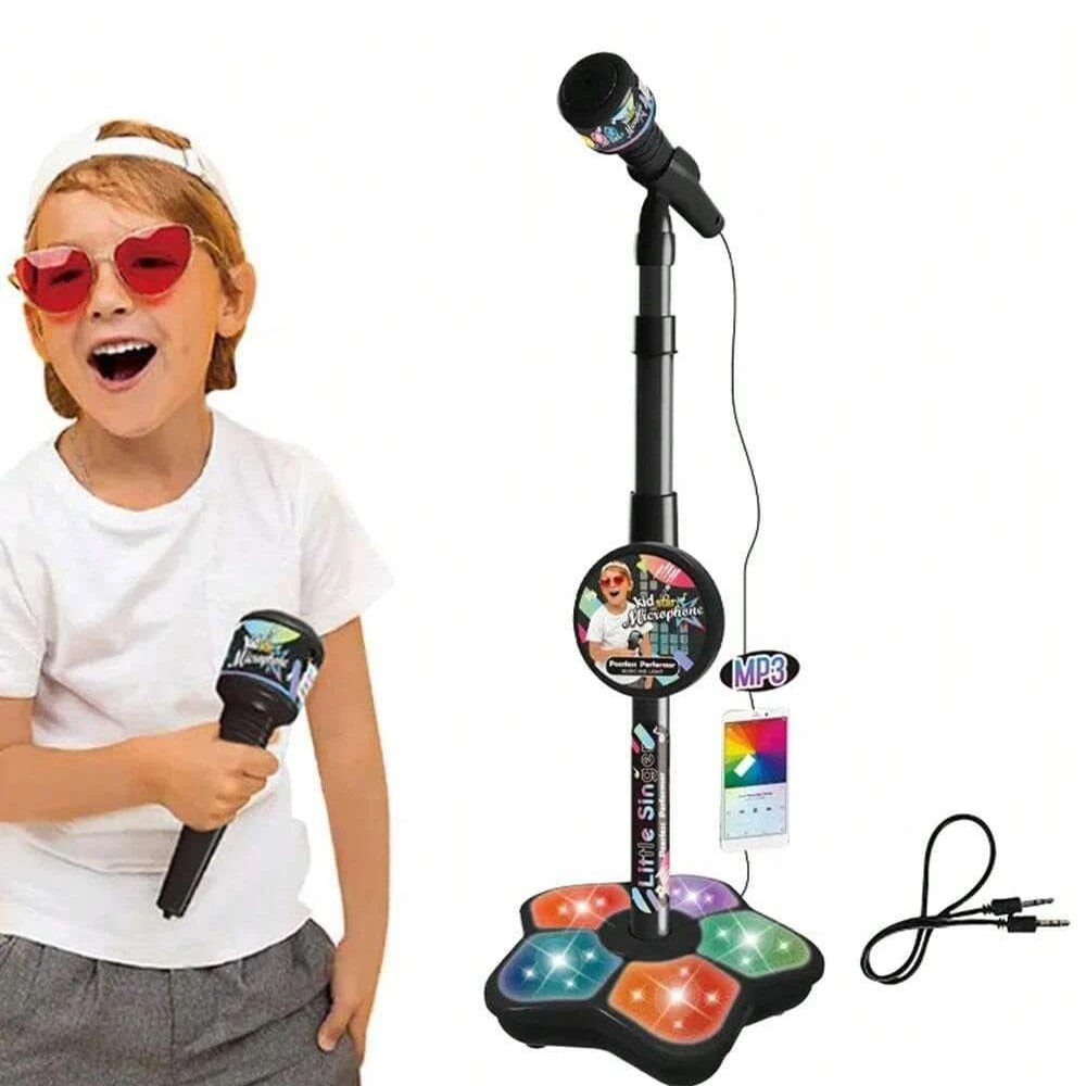 Kids Microphone Stand Toy, Portable Children's Karaoke Electronic, Durable Party Karaoke Microphone Stand, Kids Karaoke Machine - Imagen 3