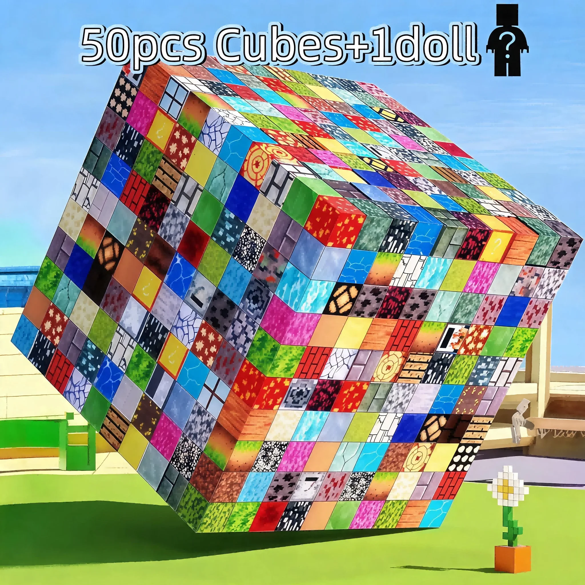 20-500PCS Random Magnetic Cubes, Kids STEM Building Blocks, Creative Stacking Toy, Gift for Boys Girls 3+ - Imagen 14