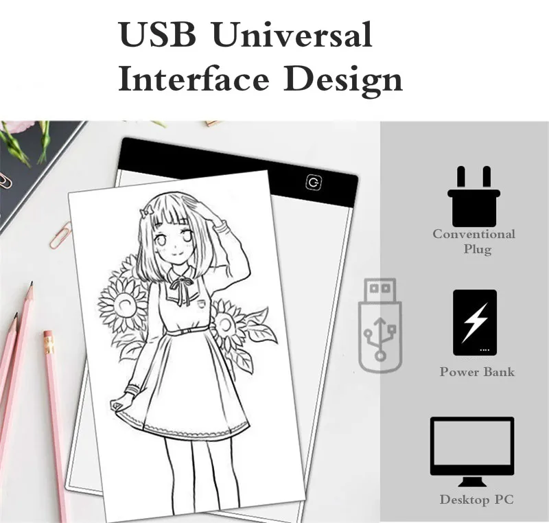 Led Drawing Copy Pad 3 Level Dimmable Board Table Animation Painting Educational Toys Gift Adjustable Light Notepad For Children - Imagen 13