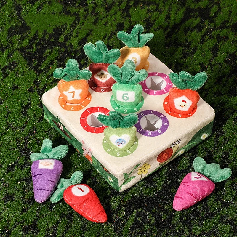 Baby Carrot Harvest Game Cotton Montessori Game Shape Color Classification Matching Puzzle Recognition 0-3 Baby Puzzle Toy - Imagen 8