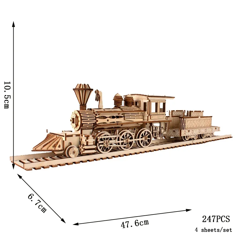 3D Wooden Puzzle Streetcar Sakura Journey Tram Station Retro Car Bus Model DIY Assembly Toys For Children Kids Desk Decoration - Imagen 8