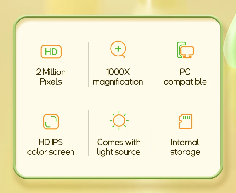 Kids Microscope 1000x Magnifier Microscope 200 Megapixels With LED Photo Video Function Educational Toys Science For Children - Imagen 11