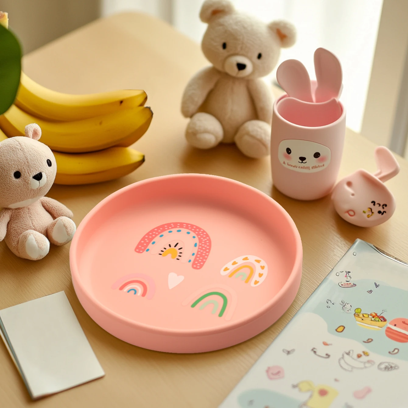 1PCS Dinosaur Silicone Baby Plate BPA Free Cartoon Food Tray For Toddlers Self Feeding Training 6M+ Easy Clean Tableware - Imagen 16
