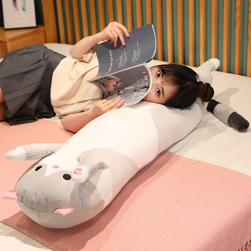 50/70/90/110/130cm Funny Joy Cute Soft Long Cat Plush Toys Pause Office Nap Pillow Bed Sleep Home Decor Doll for Kids Girl Gift - Imagen 19