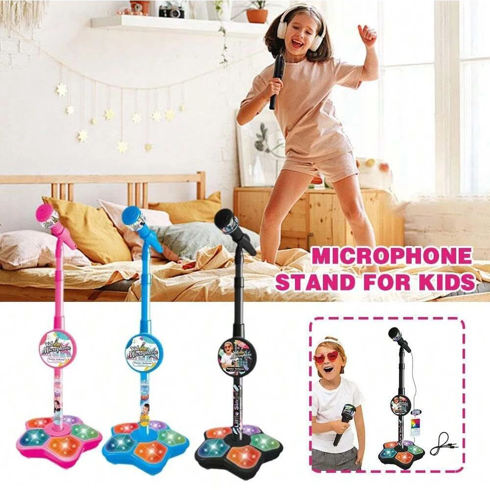 Kids Microphone Stand Toy, Portable Children's Karaoke Electronic, Durable Party Karaoke Microphone Stand, Kids Karaoke Machine - Imagen 2