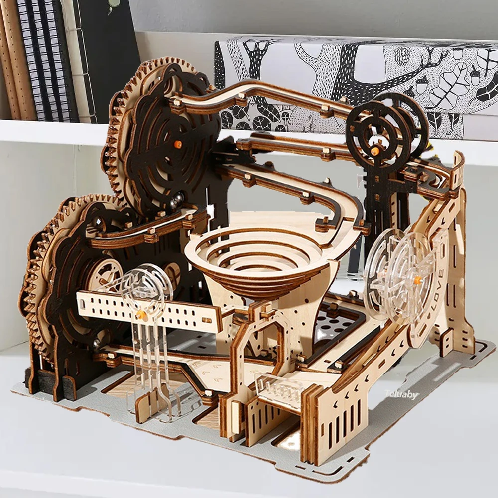 3D Wooden Puzzle Marble Run Set DIY Assemble Mechanical Model Building Kits STEAM Educational Toys for Adult Kids Birthday Gifts - Imagen 11